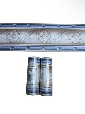 2 Rolls Vintage Wallpaper Border Westchester Architecture Molding Blue New